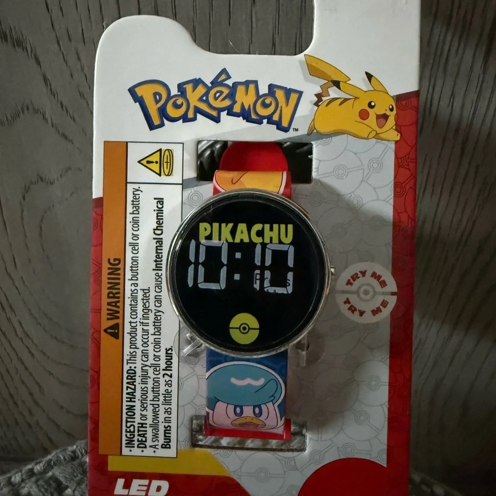 Pokemon Pikachu Digital LED Watch - Blue, Red, Yellow
